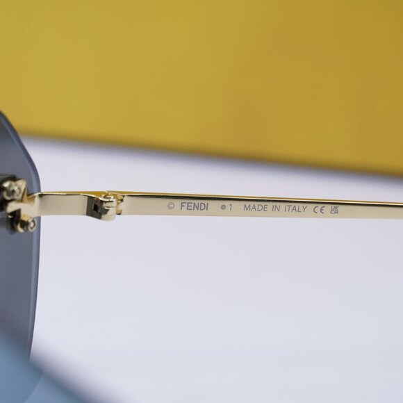 Fendi FE4121US 30X Shield Sunglasses - Endura Gold/Blue Mirror - Picture 8 of 10